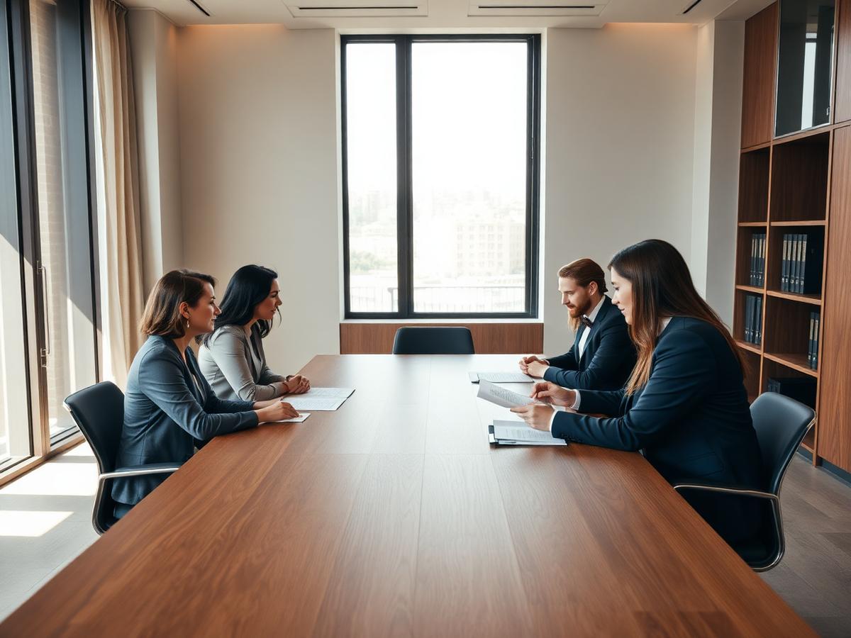 Reunião em escritório jurídico